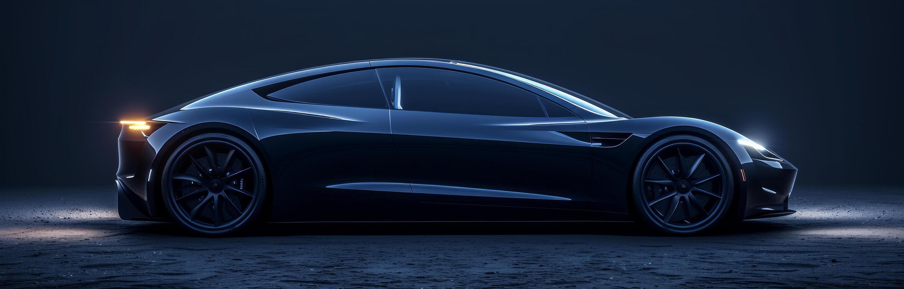 AI generated the latest car model is a compact car with a panoramic glass roof photo
