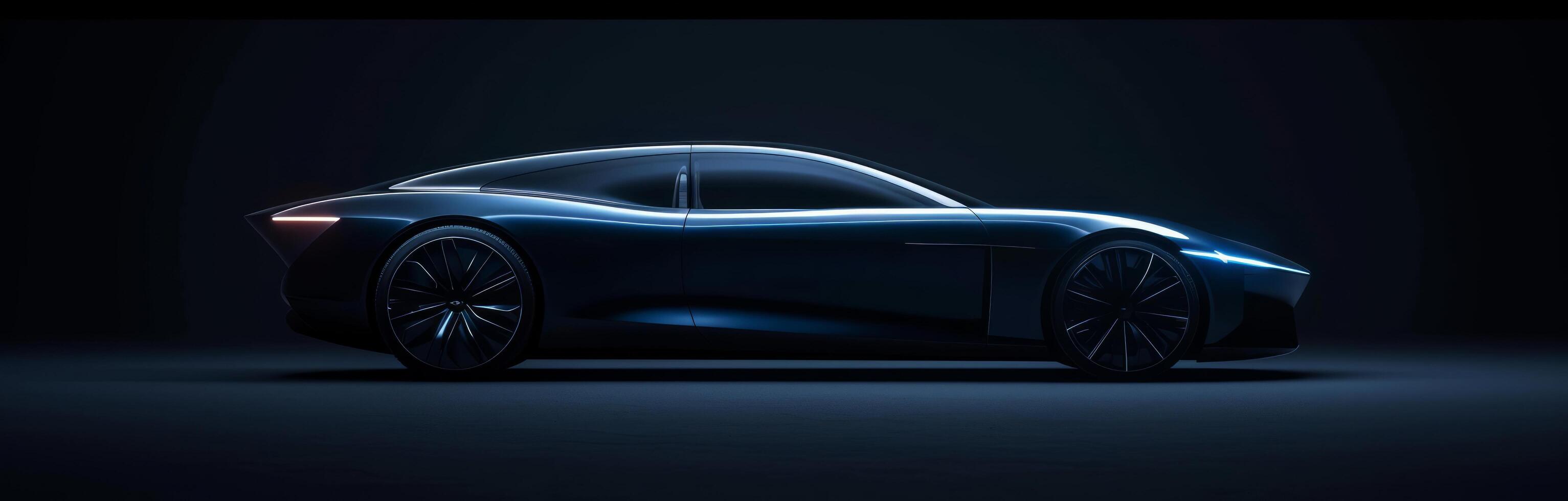 AI generated the latest car model is a compact car with a panoramic glass roof photo