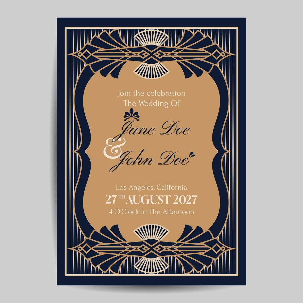 Art Deco Wedding Invitation Template 37281345 Vector Art at Vecteezy Art Deco Wedding Invitation Template 37281345 Vector Art at Vecteezy