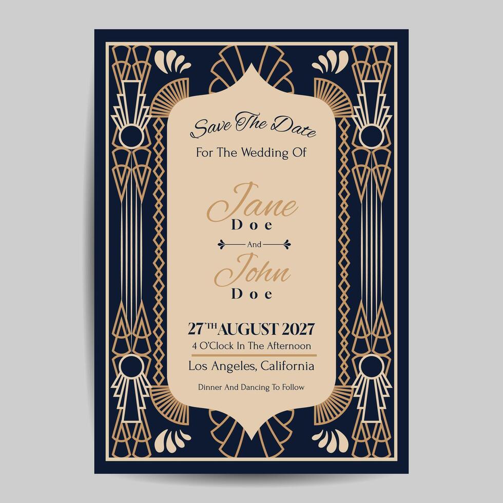 Art Deco Wedding Invitation Template 37281348 Vector Art at Vecteezy Art Deco Wedding Invitation Template 37281348 Vector Art at Vecteezy