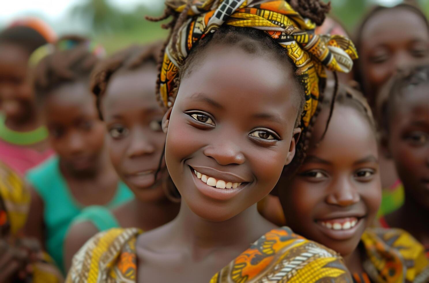 AI generated young african people and their families smiling photo