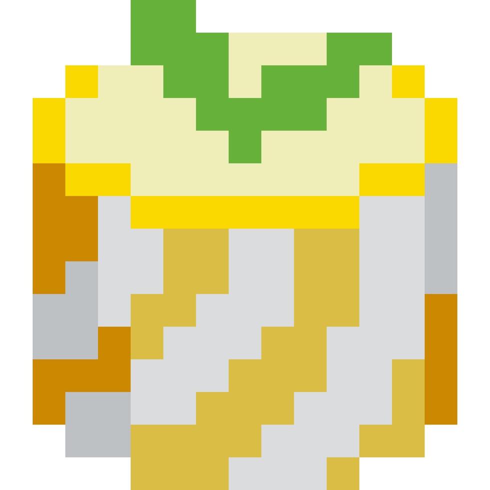 Cake cartoon icon in pixel style vector