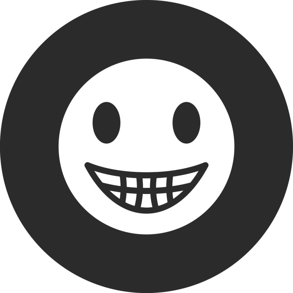 radiante cara con sonriente ojos vector icono