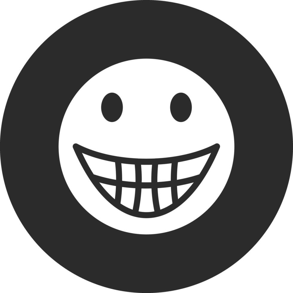 sonriendo cara con grande ojos vector icono