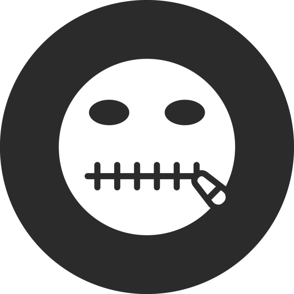Zipper Mouth Face Vector Icon