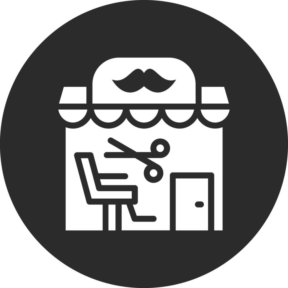 icono de vector de tienda de peluquero