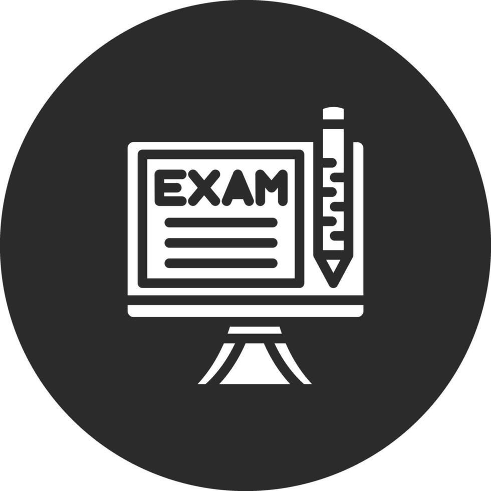 icono de vector de examen en línea