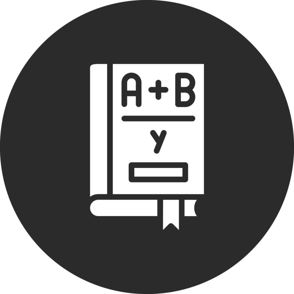 icono de vector de libro de álgebra