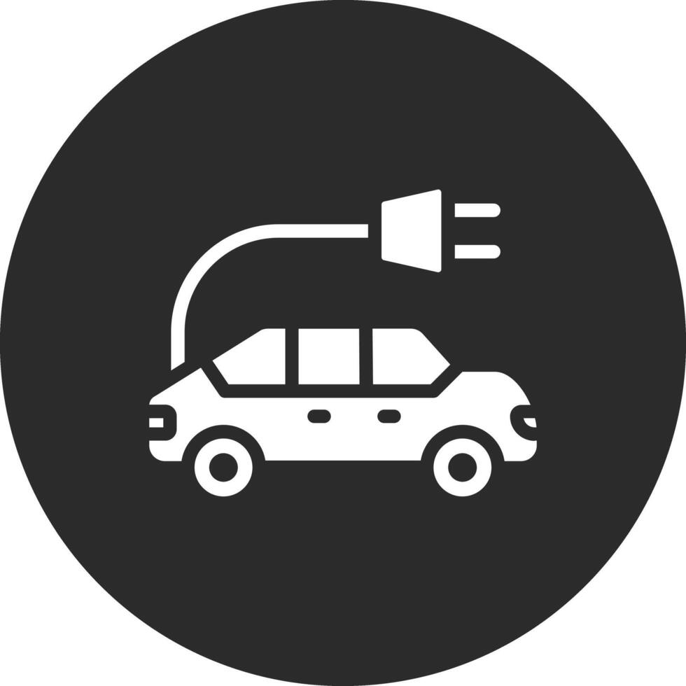 icono de vector de coche eléctrico