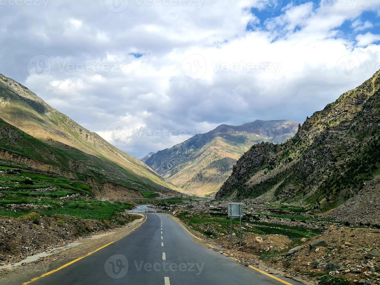 beautiful road in mountains photo