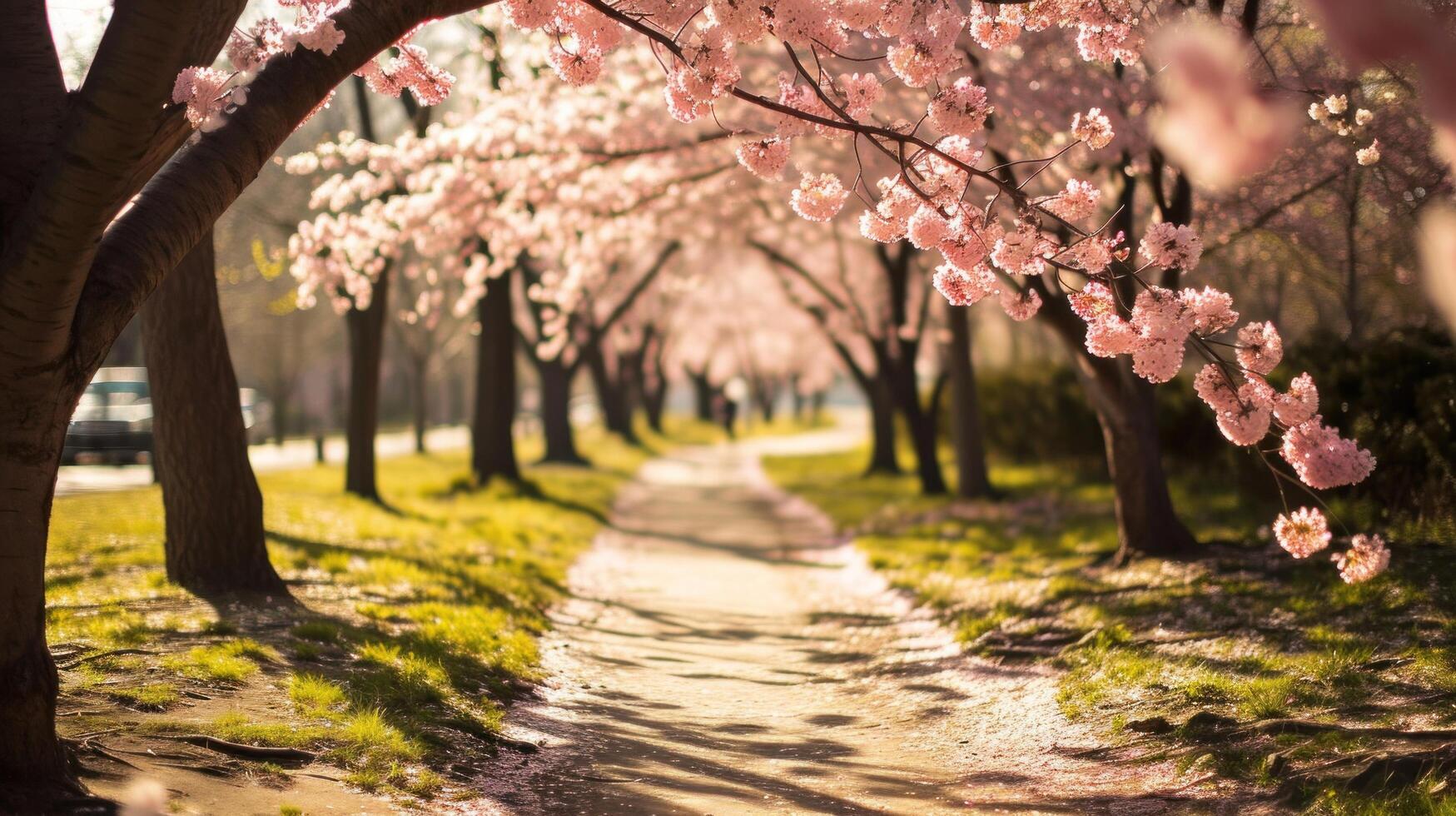 AI generated Cherry Blossom Stroll photo
