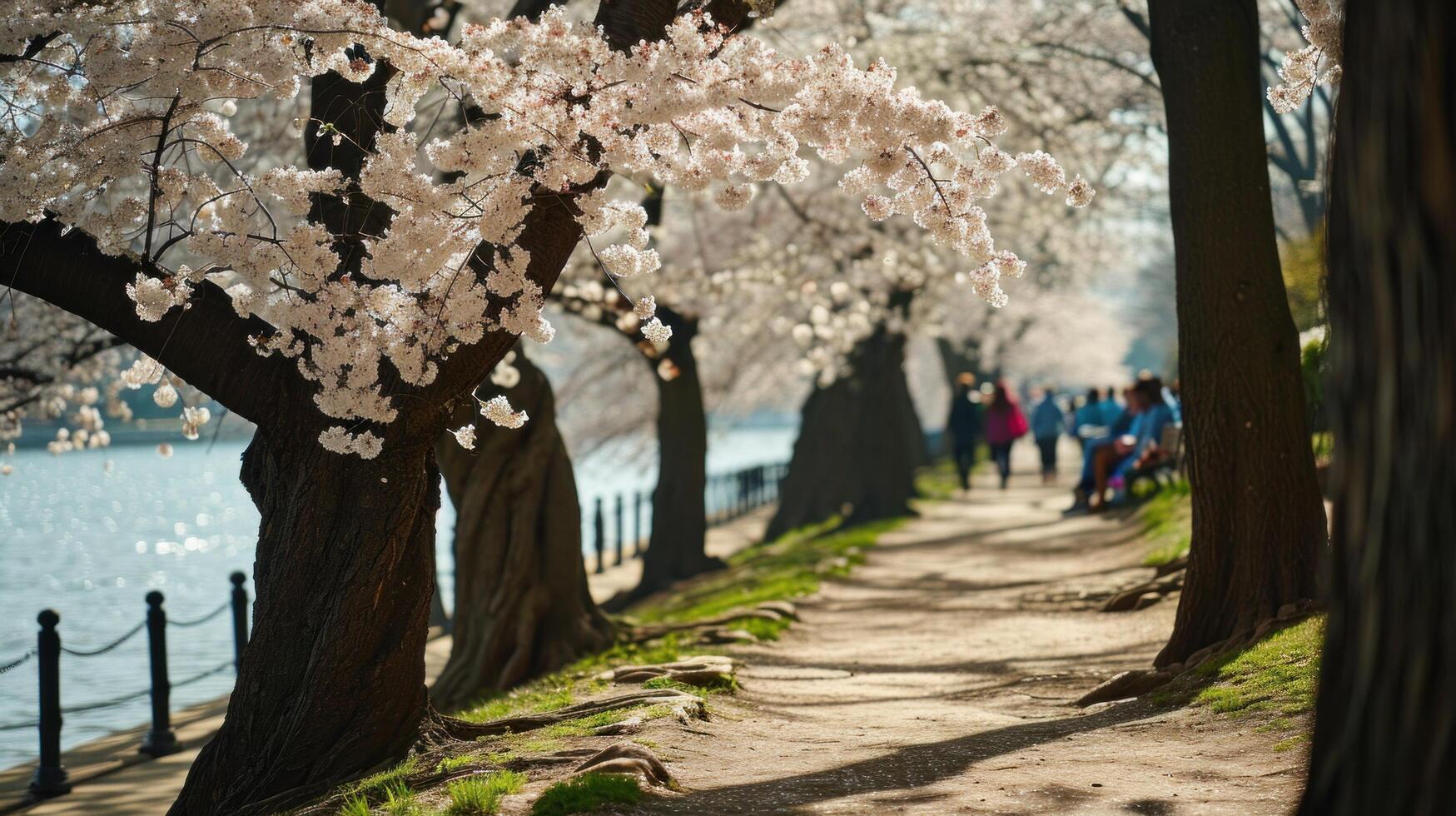 AI generated Cherry Blossom Stroll photo