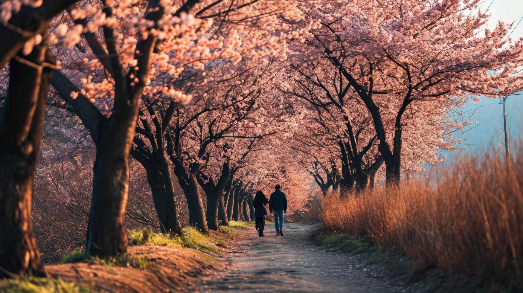 AI generated Cherry Blossom Stroll photo