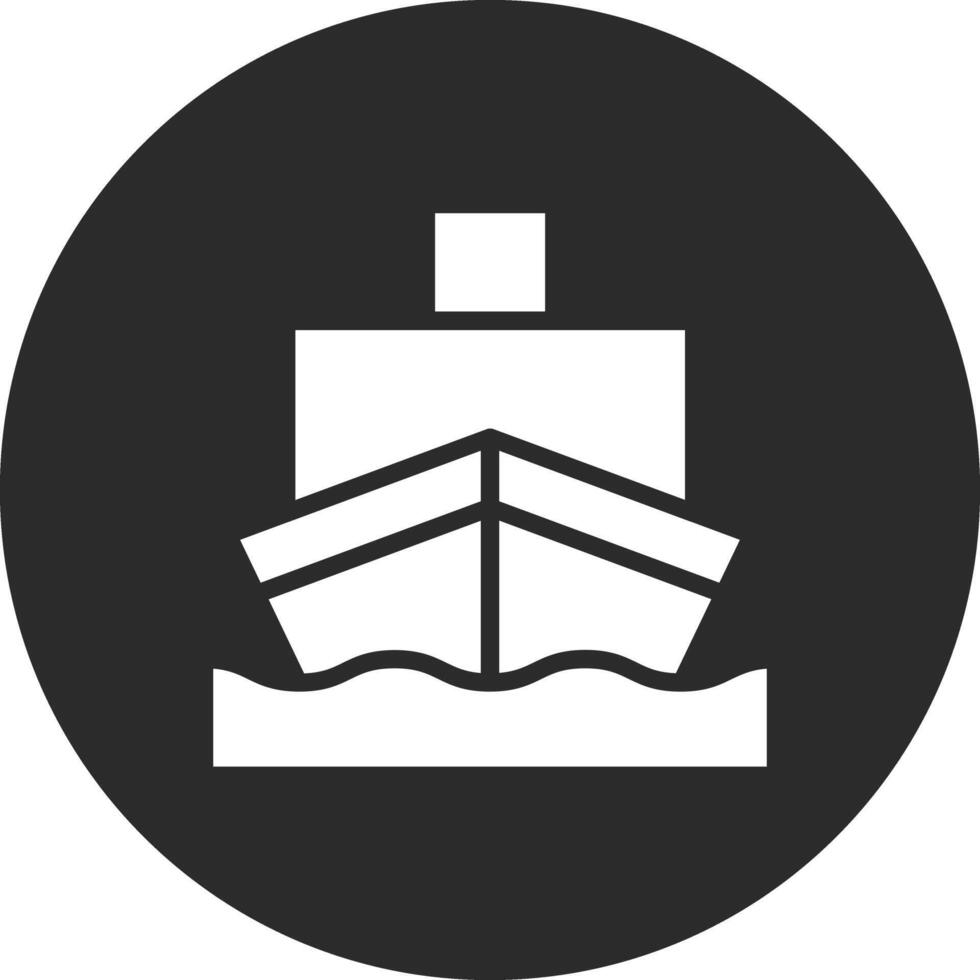 icono de vector de barco de carga