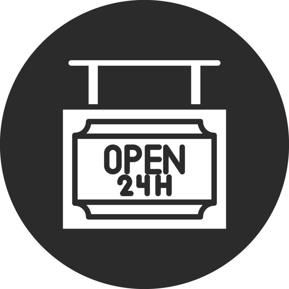 24 Hrs Open Vector Icon