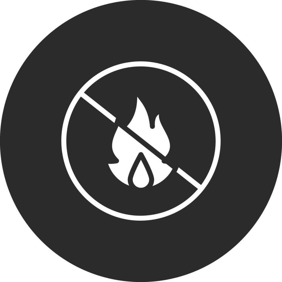 No fuego vector icono