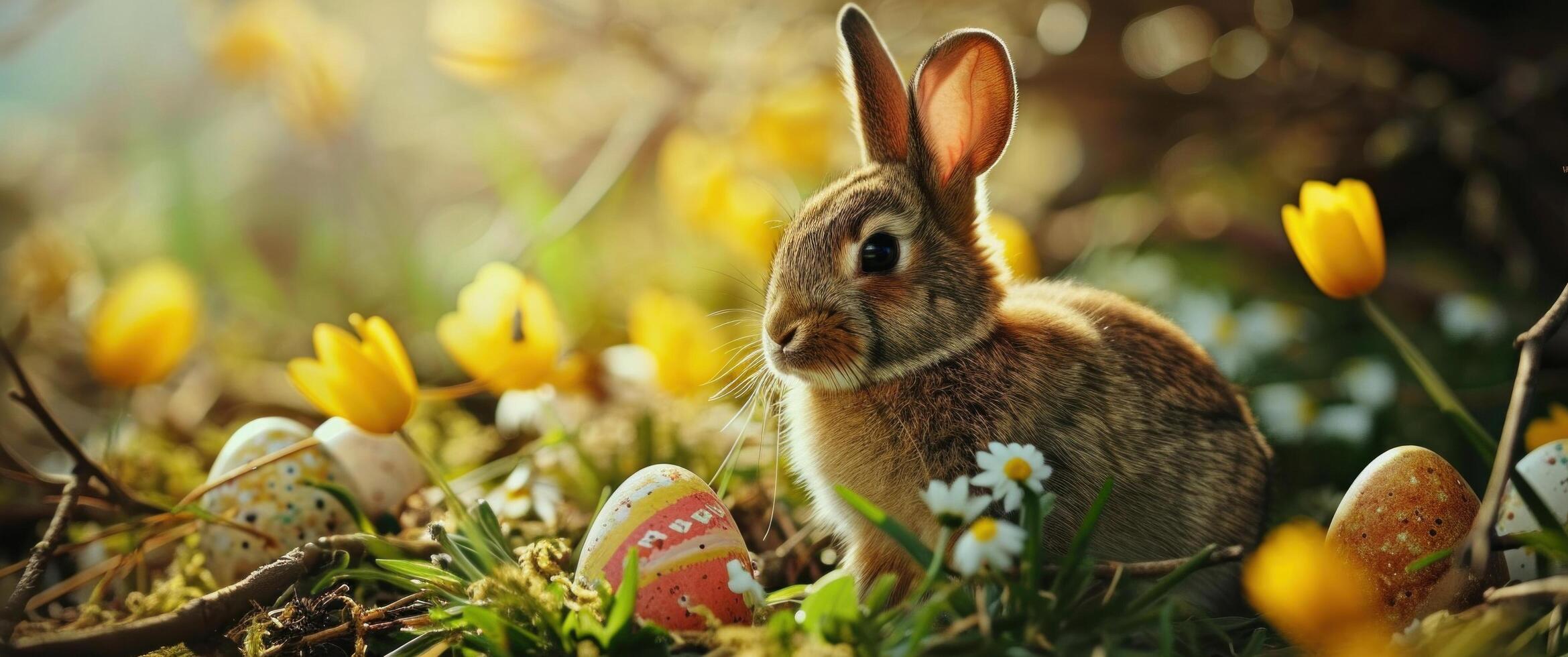 ai generado Pascua de Resurrección es un genial razón a tener conejos para Pascua de Resurrección foto