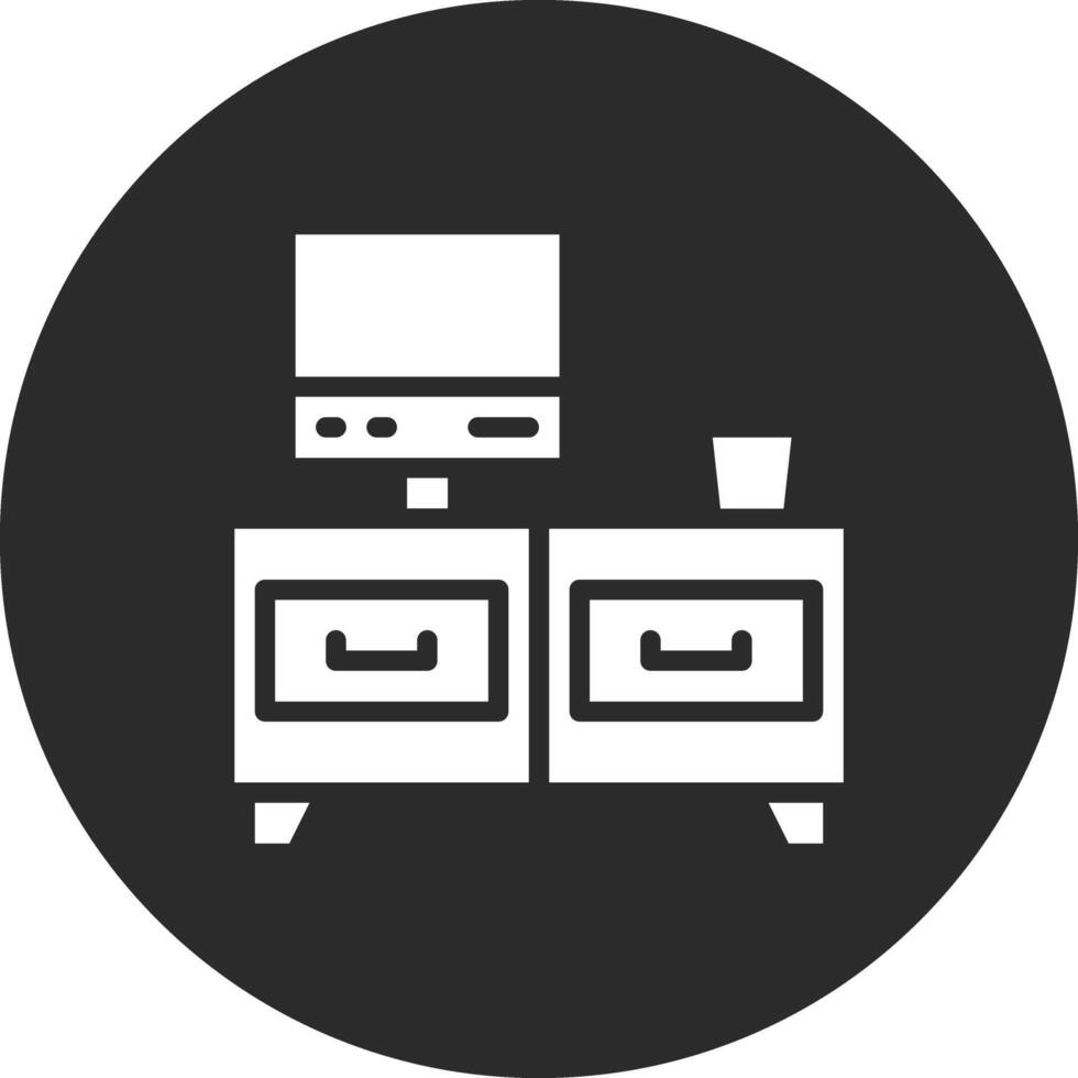 icono de vector de mesa de tv