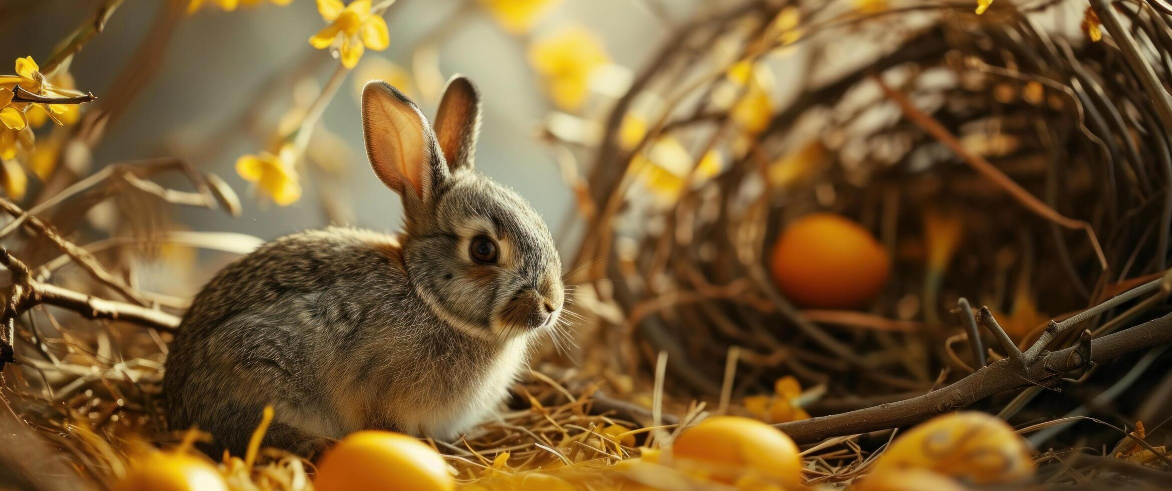 AI generated easter is a great reason to have rabbits for easter photo