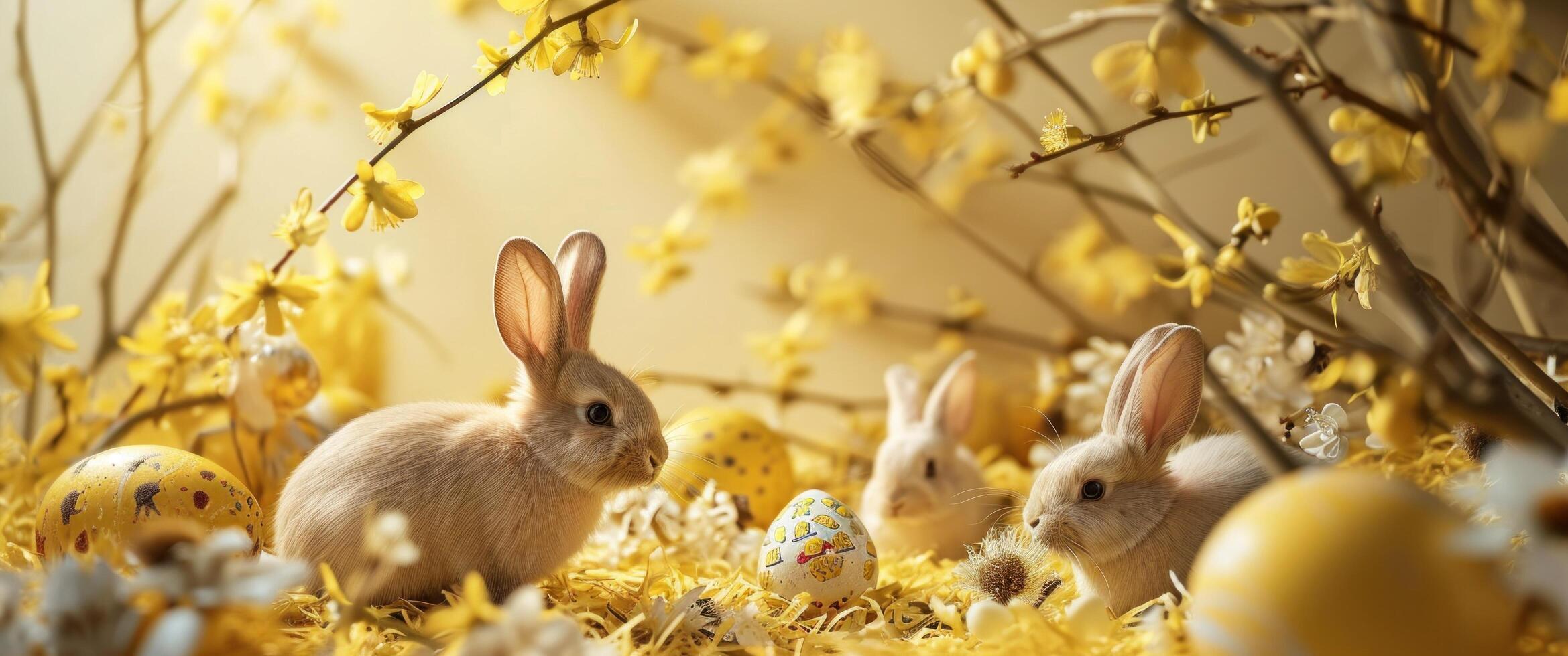 ai generado Pascua de Resurrección es un genial razón a tener conejos para Pascua de Resurrección foto