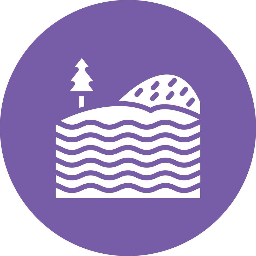 lago paisaje vector icono