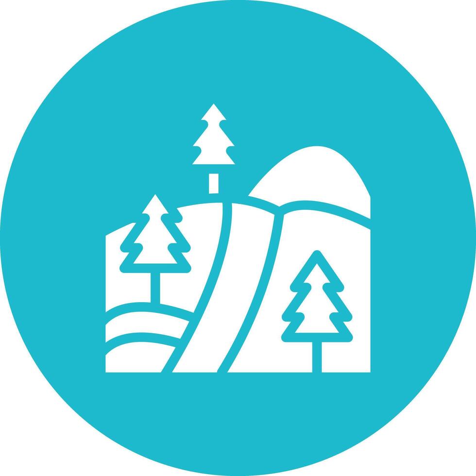 Pine Trees Landscape Vector Icon