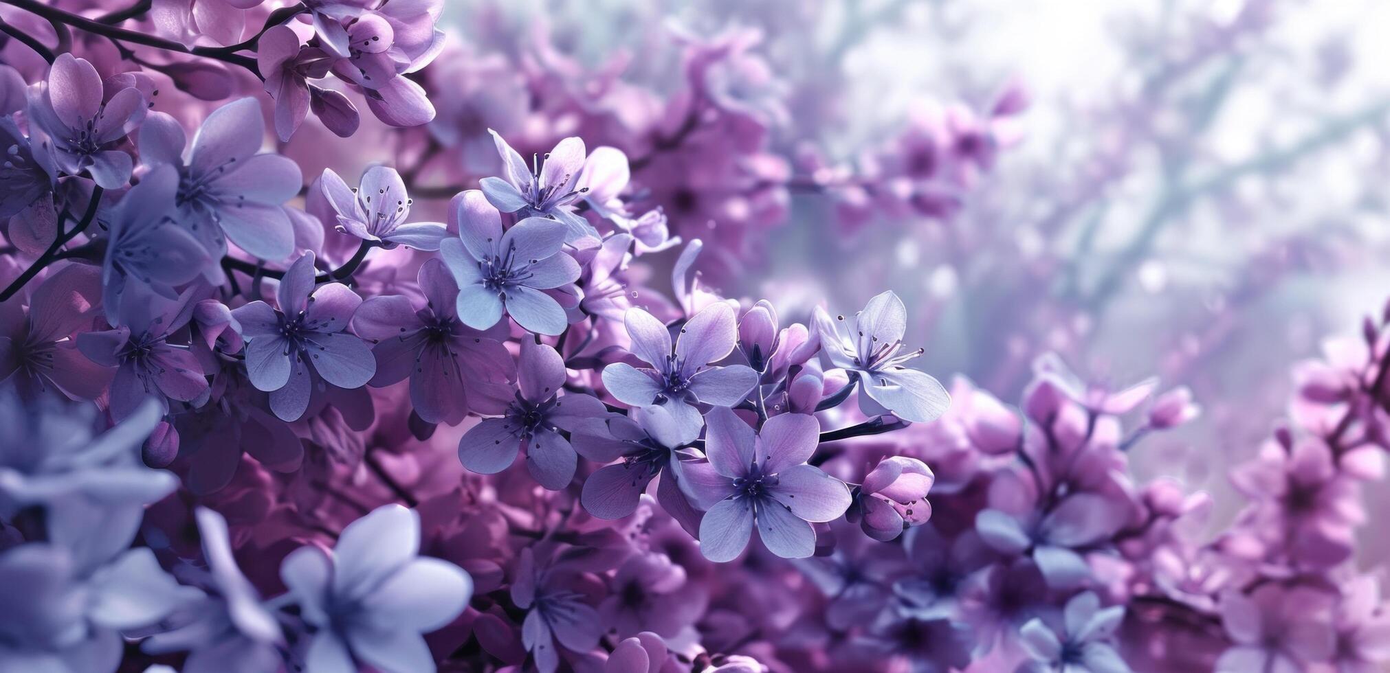 AI generated floral purple lilac background photo