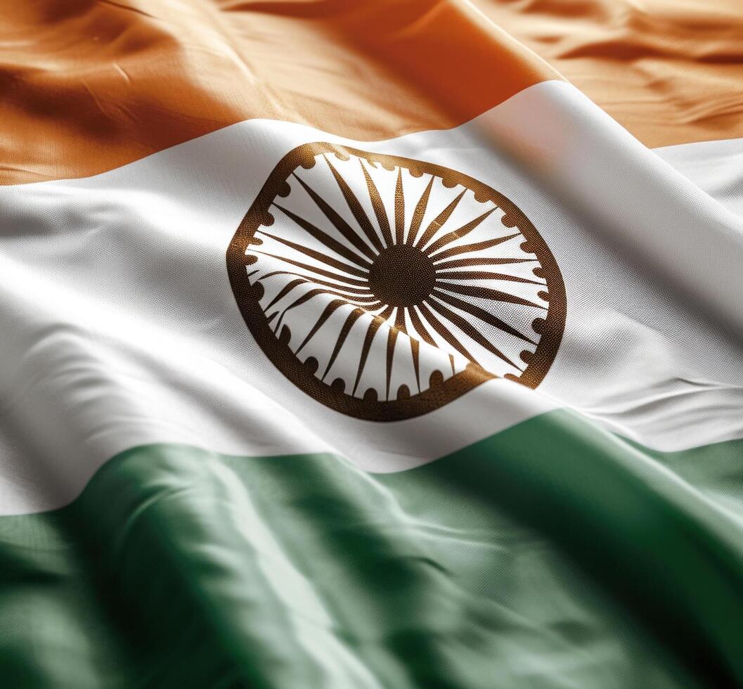 AI generated india flag on white photo