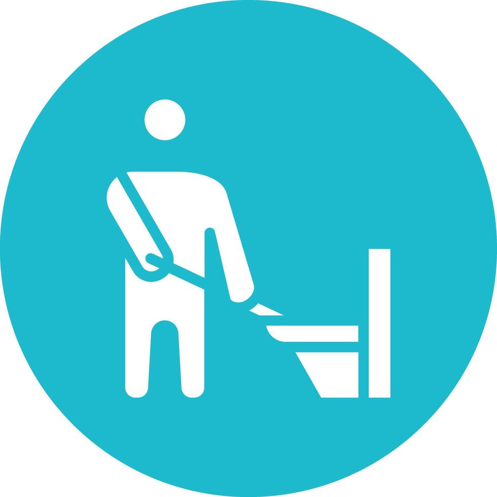 Man Cleaning Bathroom Vector Icon