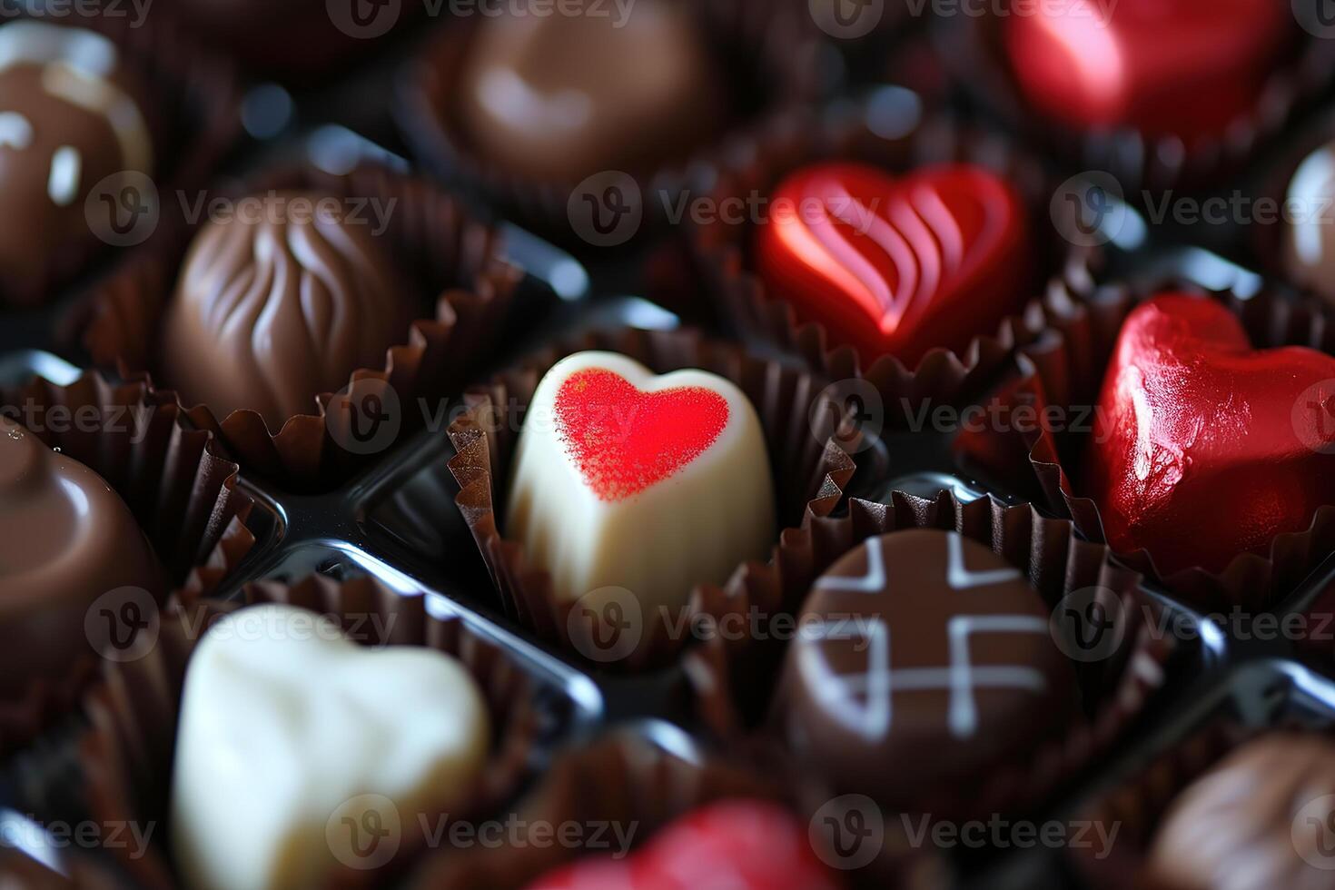 AI generated Valentines day chocolates photo