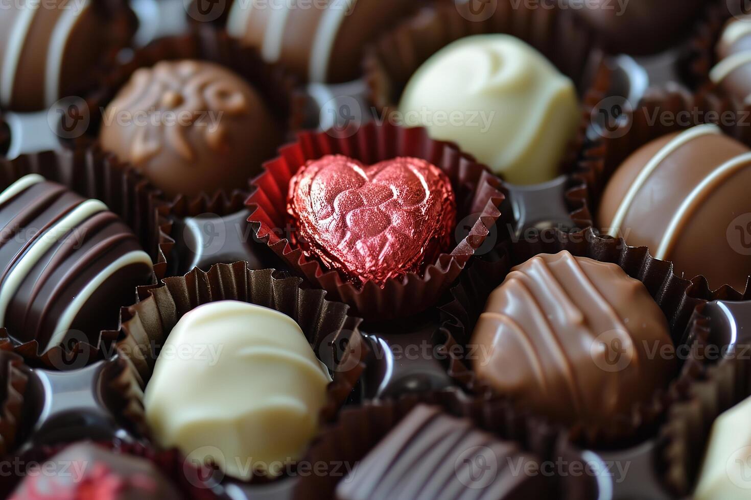 AI generated Valentines day chocolates photo