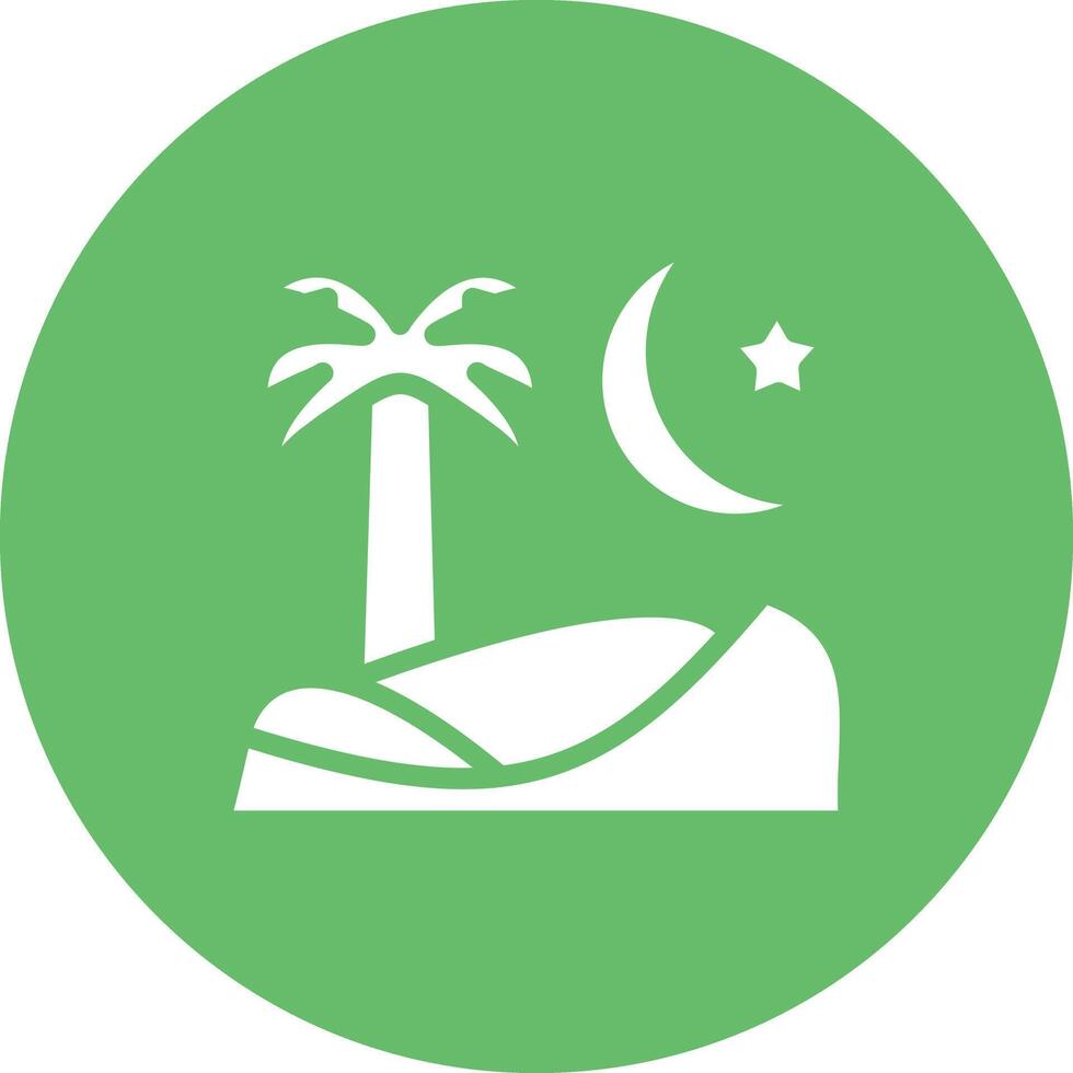 Desert Night Vector Icon