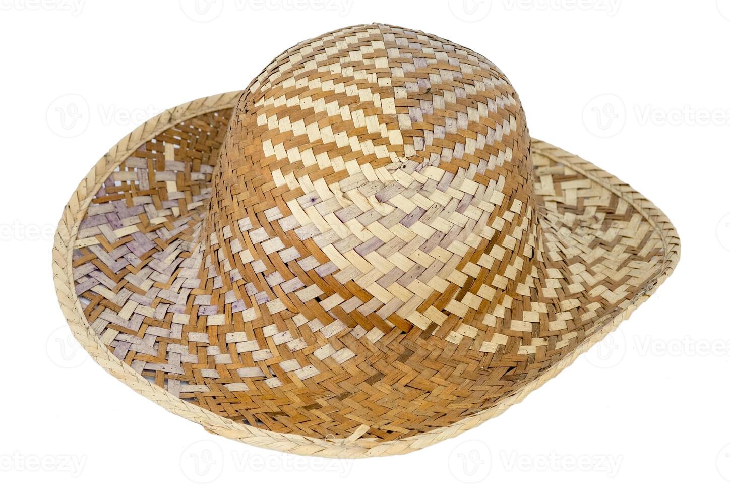 Hat weave wicker wide ancient traditional photo