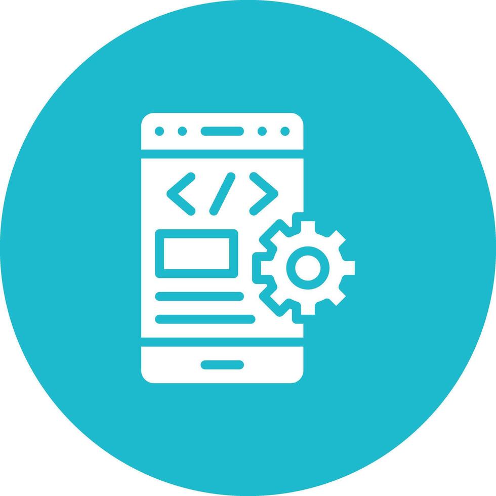 Mobile Coding Vector Icon