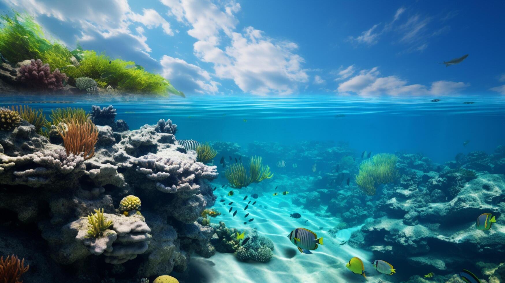 AI generated Ocean Nature Background photo