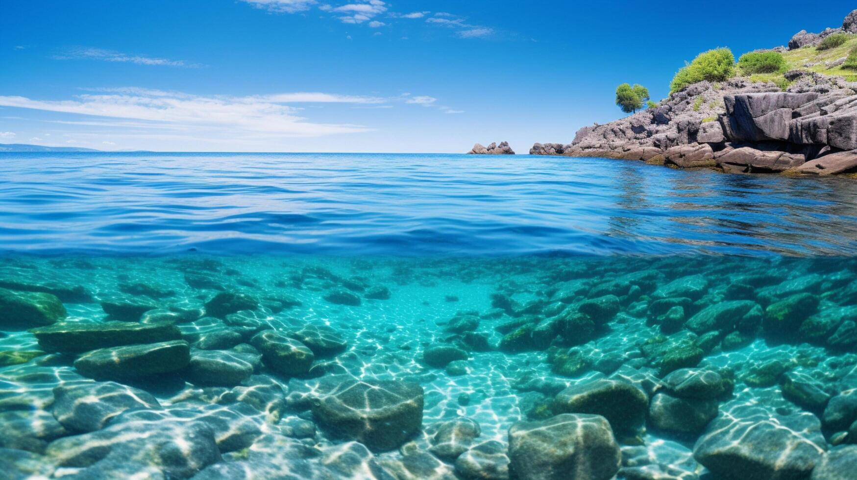 ai generado Oceano calma aguas antecedentes foto