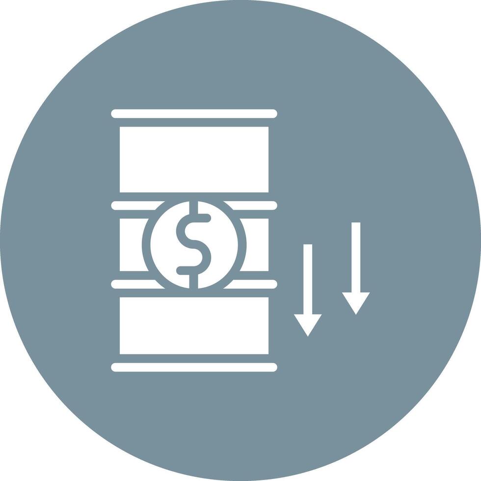 Oil Price Decrease Vector Icon