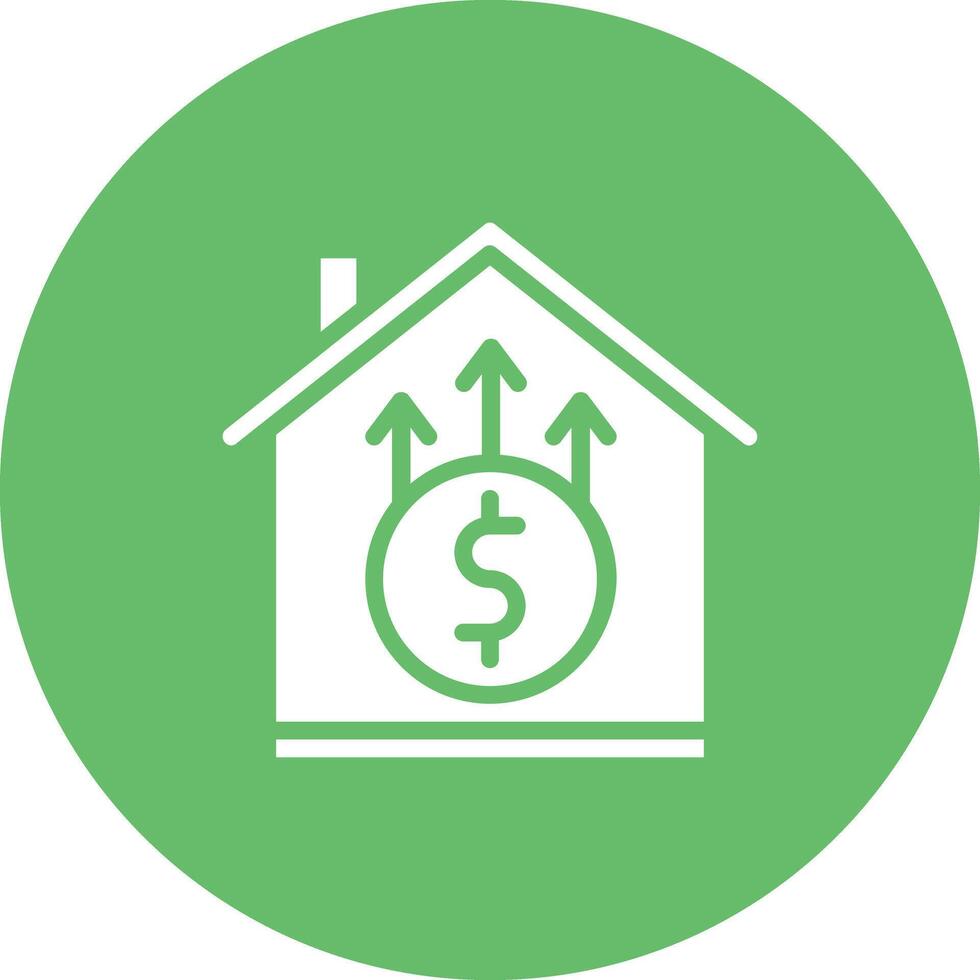 House Price Increase Vector Icon