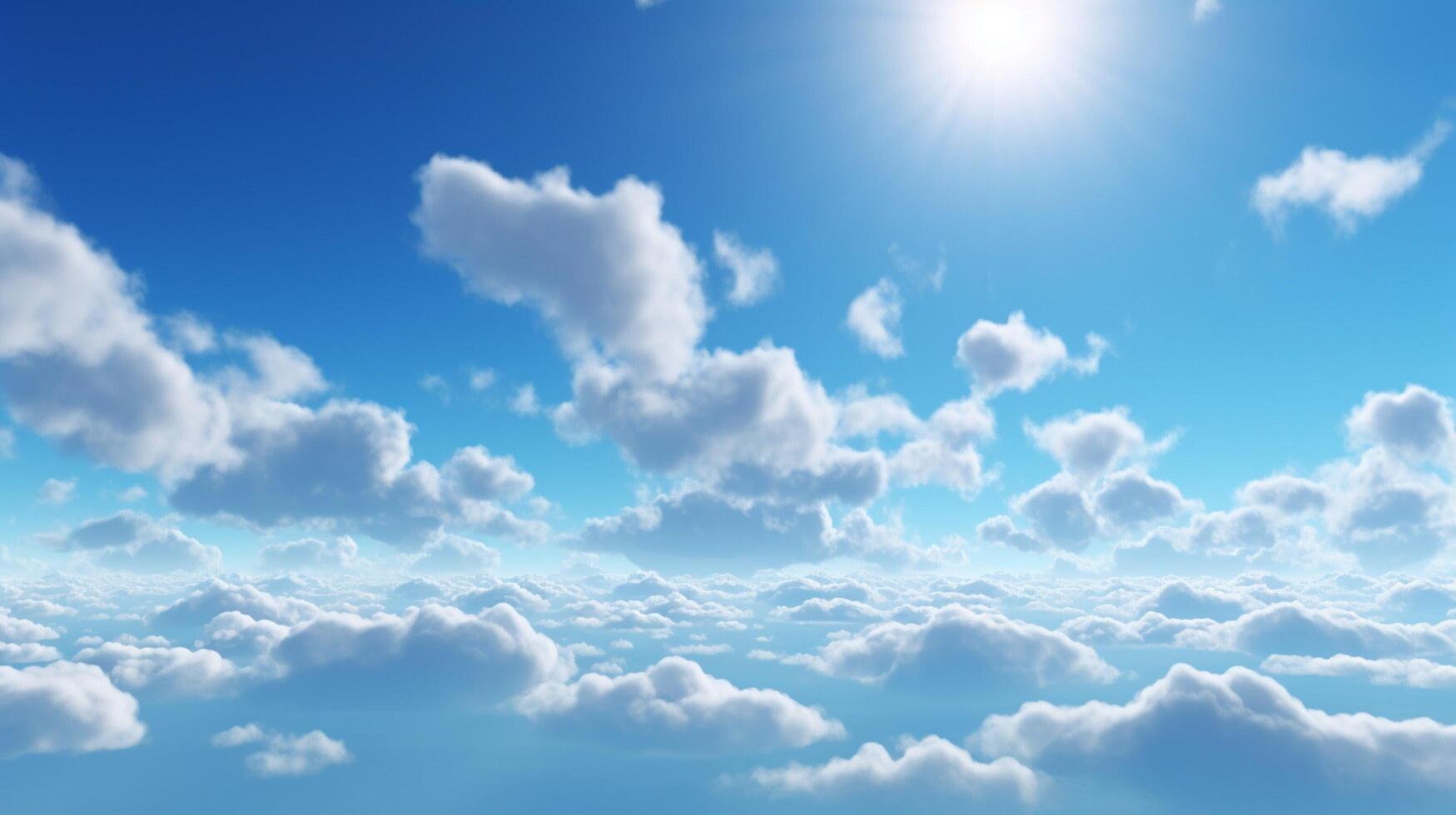AI generated Partly Cloudy Sky Background photo