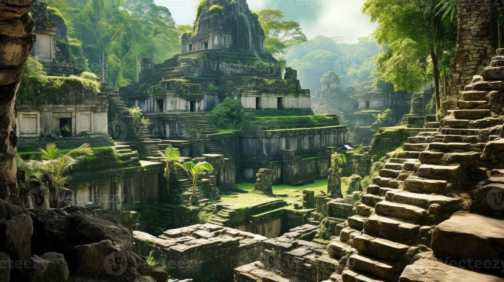 AI generated Ancient ruins, hidden temples, lost civilizations. photo