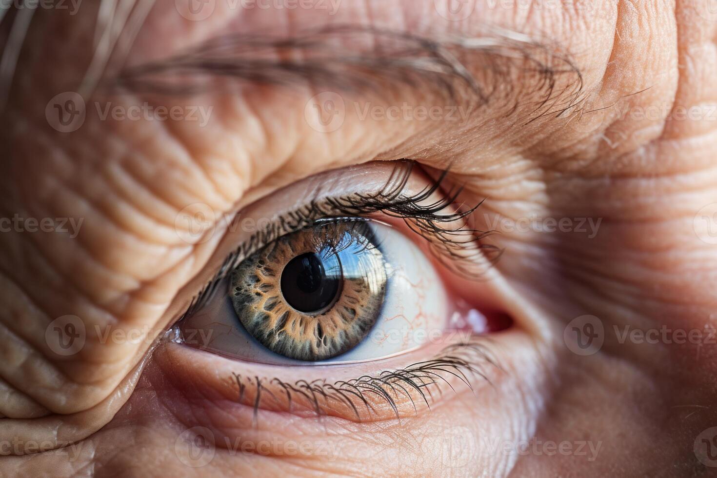 AI generated Close up of an elderly woman's eye photo