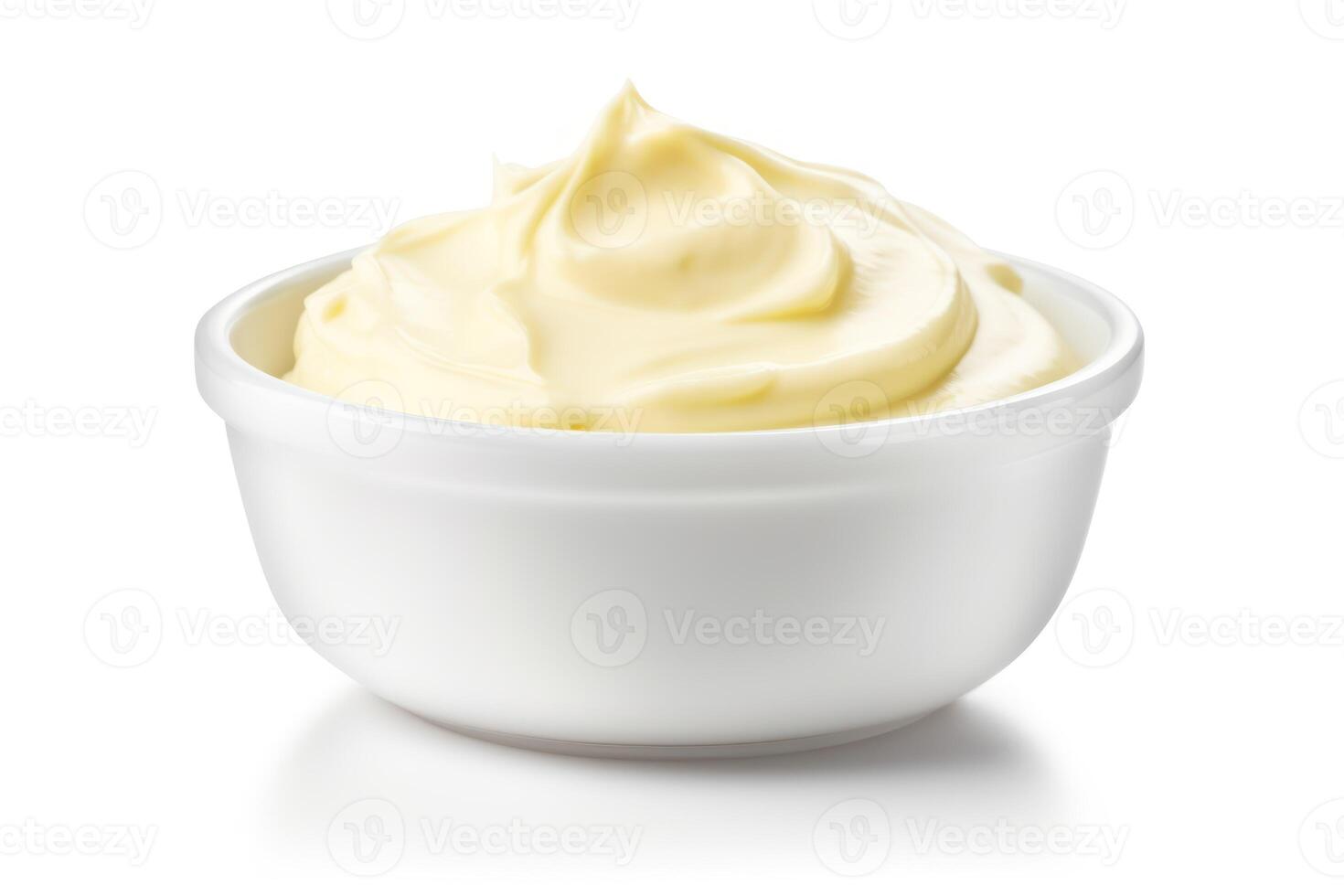 AI generated Yummy mayonnaise isolated on white background photo