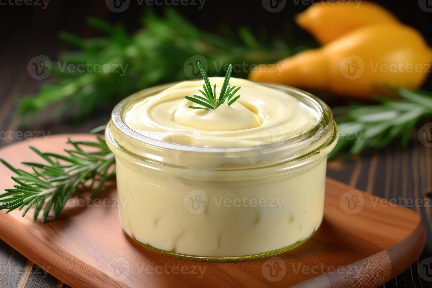 AI generated Yummy mayonnaise on the table photo