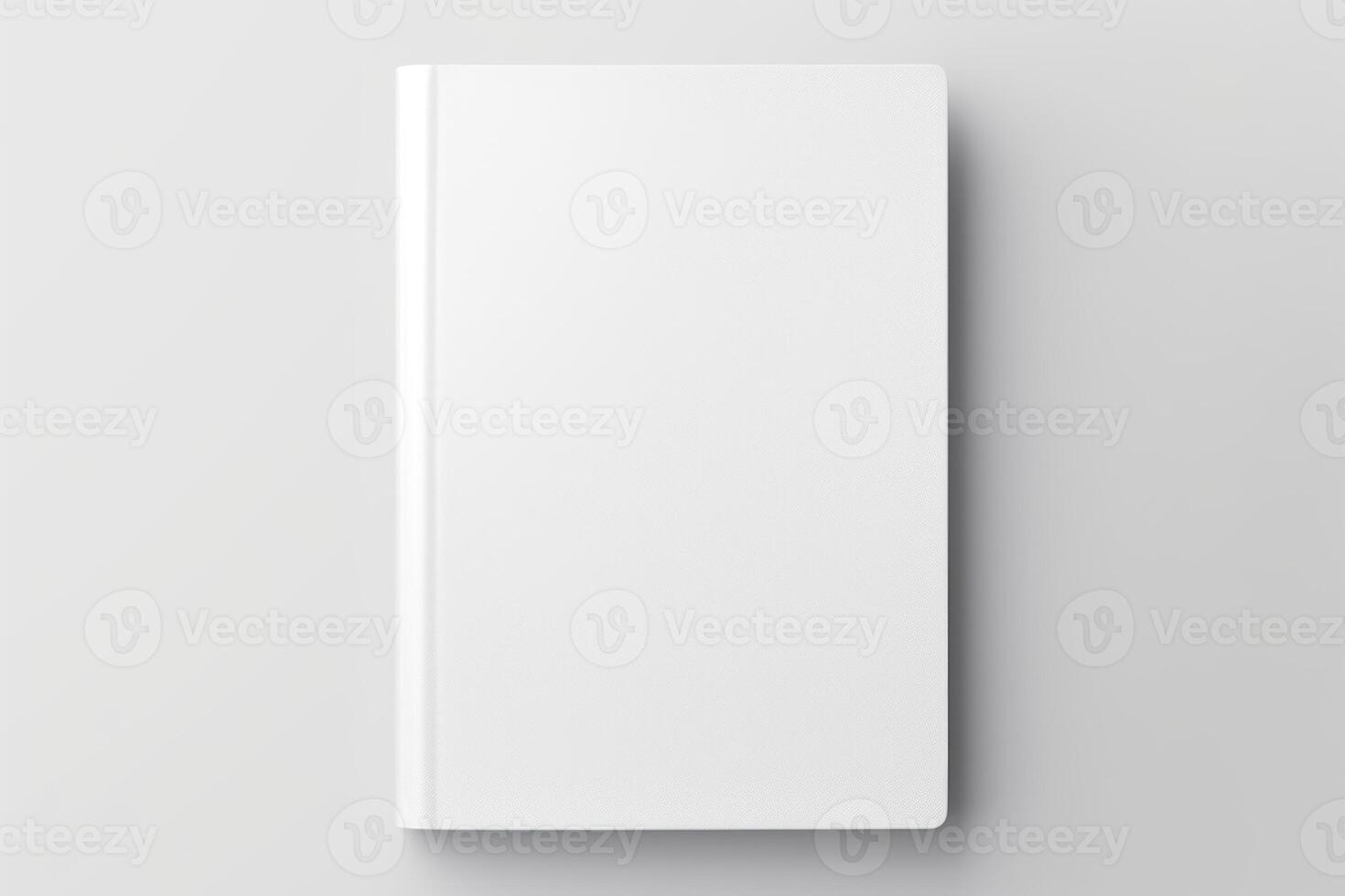 AI generated White book cover for your designs mockup photo