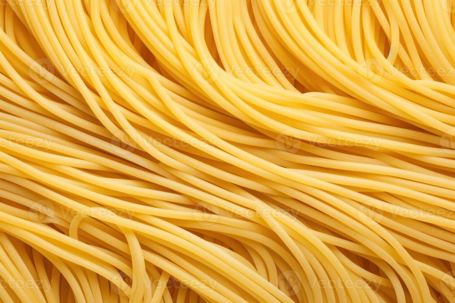 AI generated Raw spaghetti pasta as background, top view photo