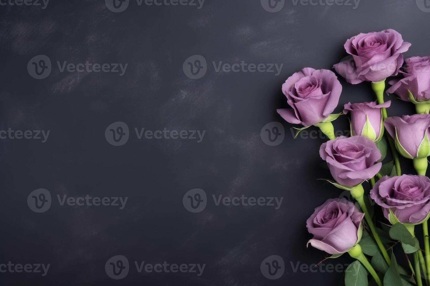 AI generated Lisianthus flowers on a dark background Funeral floral arrangements photo