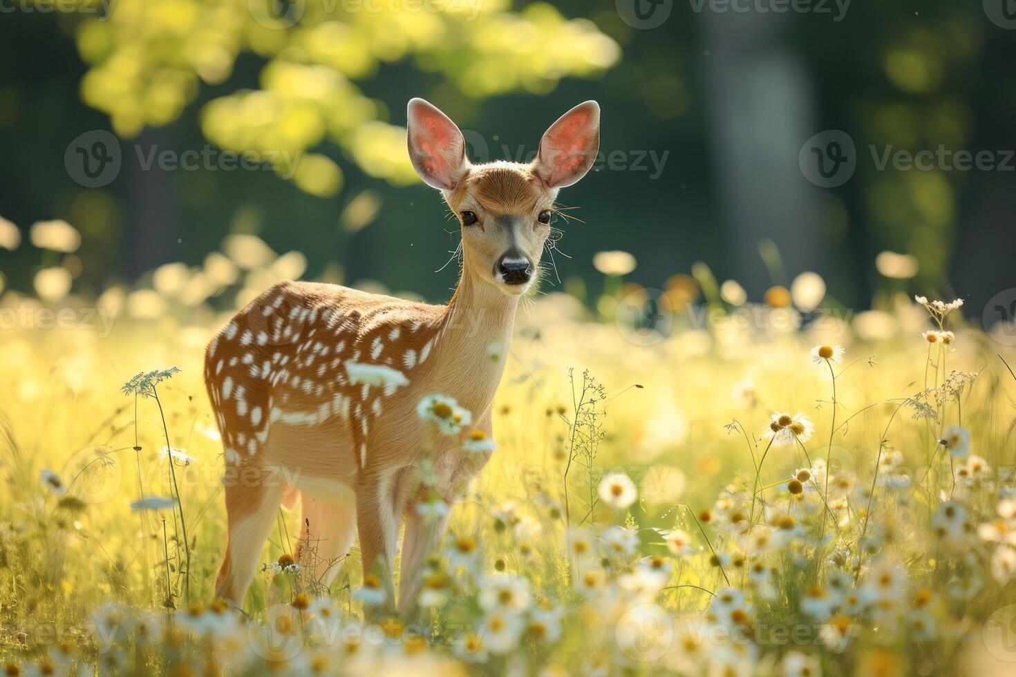 AI generated Graceful Deer in Meadow photo