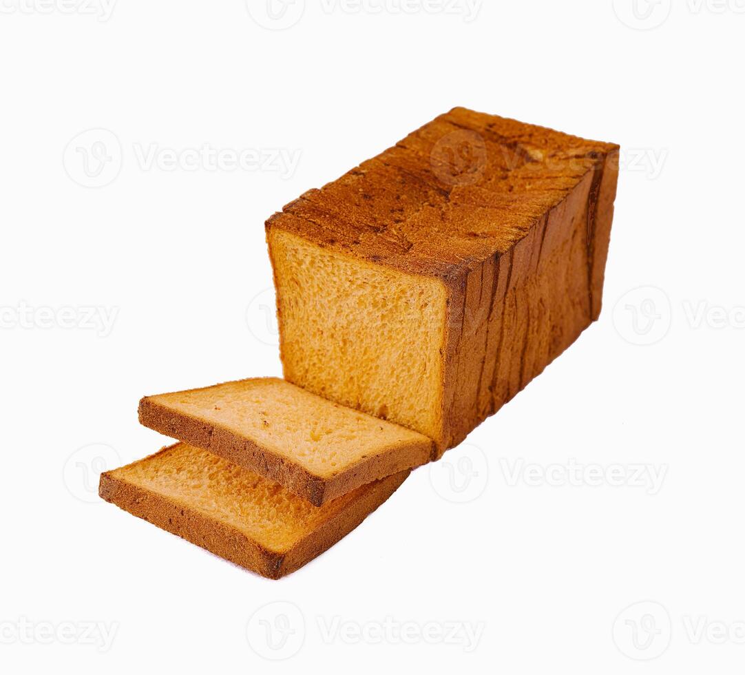 Slices toast bread isolated on white background photo