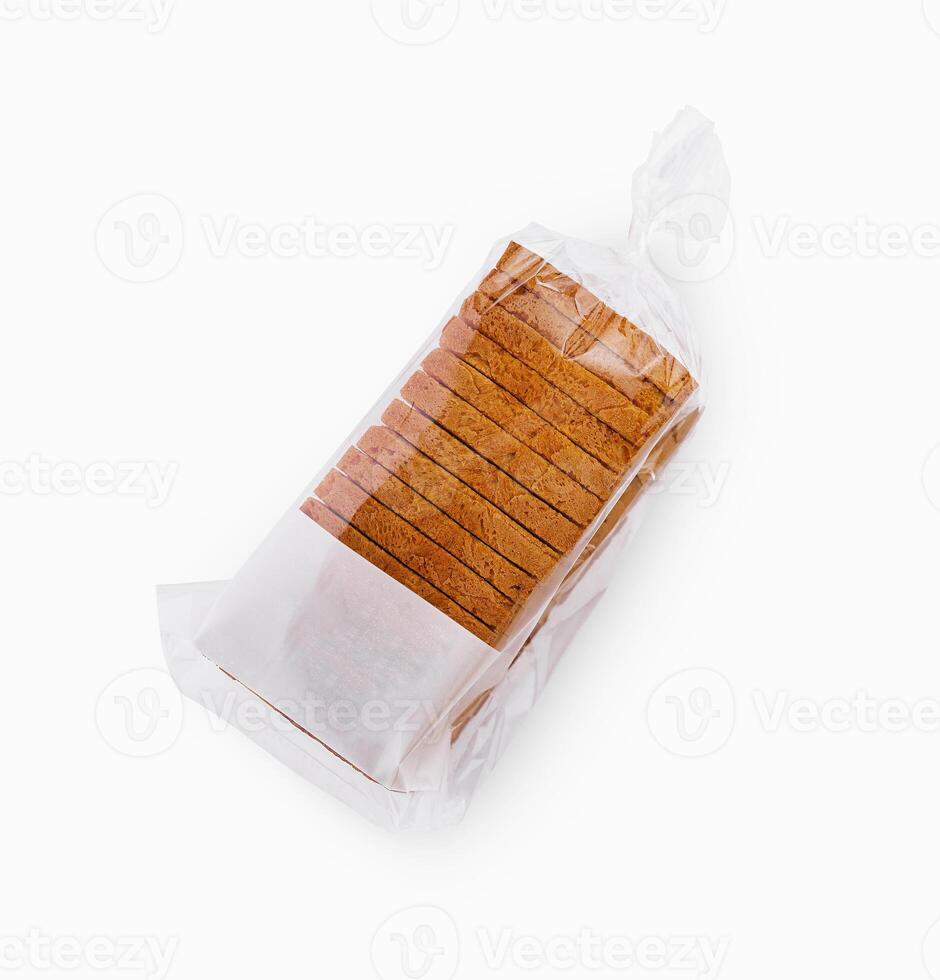 top view of white sliced toast bread on white photo