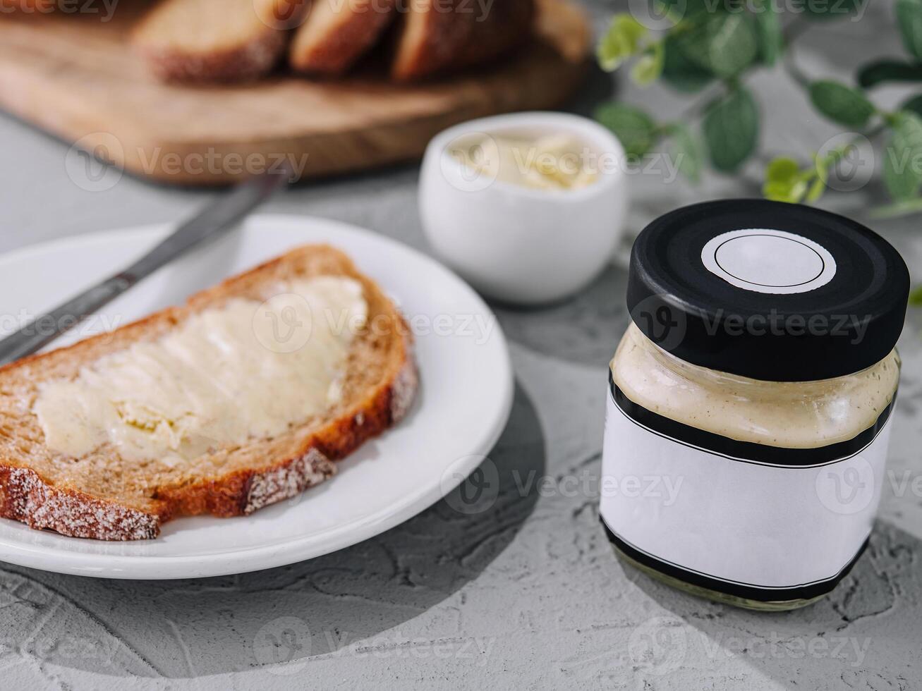 Tasty bread with truffle paste photo